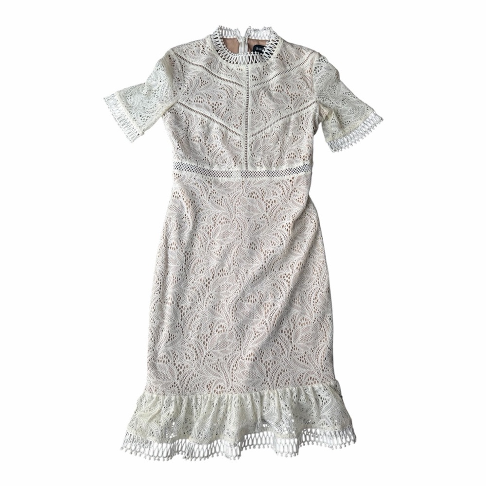 Bardot Blush and Cream Lace Dress - Like New